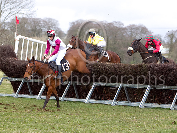 Second Race - Roadshan (Maroon sleeves) 1st , jockey B P Fahey , Ishlana(GB) (Yellow) 4th, jockey Ms J A Kidd & Blackwater Breeze PU , jockey J C Barry- CU2D7067-e3a4j