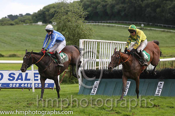 02 Lucky Pigeon & K C Sexton - 2nd (12, blue, white seams) &  01 I C Gold & P Carberry - winners (4, yellow, green star) -AA1V0923