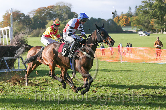 01st Marito (Ger) and N Mcparlan ( 8 , WHITE  RED QTD; white,black hooped sleeves; royal blue cap ) Trainer: C.A. McBratney,, Owner : James Marley  Samuel Downey