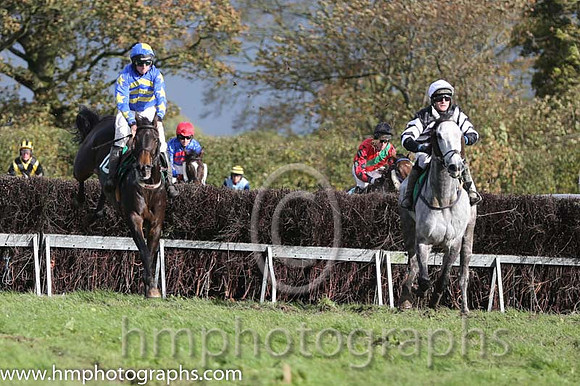 01 Hillview Lad and J J Codd - - 01st (10 ,blue, yellow chevrons ) Trainer - M O Quigley  09 PharaWayDante and R James - PU - 09th (13 ,white and black hoops ) Trainer - Jason Cairns