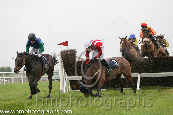06 Tyrone House and Mr M Watson - - 06th (1 ,blue, green sleeves ) Trainer - R K Watson  08 Kerrib Castle and Mr M McConville - F - 08th (3 ,red and white stripes ) Trainer - Stephen McConville