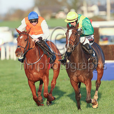 01st Poormans Hill and Jack Kennedy (orange, grey sleeves) Trainer Gordon Elliott Owner Vincent Caldwell and Mrs Kathleen Caldwell