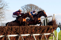 R3 winners - InFrontOfTheJudge & J Cresswell and Clondaw Frisby & R James (2nd) jump the last
