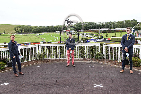 Downpatrick Racecourse staff adhering to social distancing - Ruth Morrison, Phillip McClean and Ross Cunningham