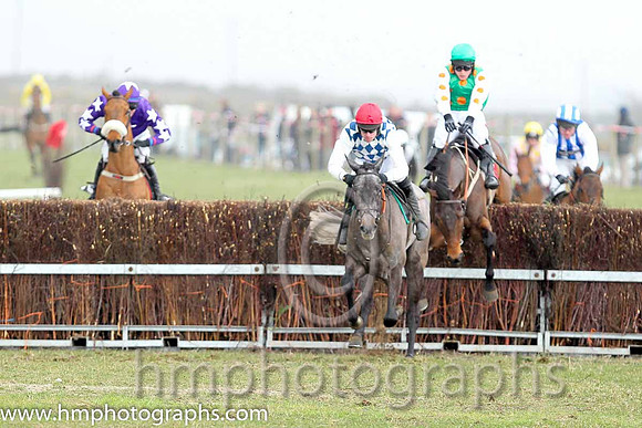03rd Shanroe Street ( 15 )  J C Barry - Trainer: Karl Thornton - maroon, white star , 01st Fagan ( 1 )  Derek O'Connor - Trainer: I R Ferguson - navy and white diamonds and 02nd A Bold Move ( 3 )  R J