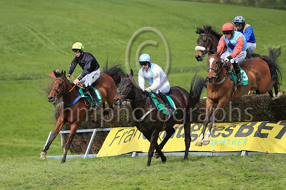 01st ALONE NO MORE and B O'Neill ( 1 , BLACK; green cap ) Trainer: Colin Bowe,, Owner : Partnership Milestone Racing