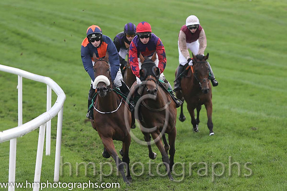 01 Tom's Article & Ms N Carberry - winners (3, orange and blue qtrd) & 02 Inchivara & Mr T N Brett - 2nd (1, maroon and pink sleeves) - AA1V0954