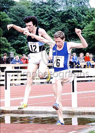 Men's 3000 Metres Steeplechase  - Robert McKim (12, Thames Valley H) & Trevor Fieldsend (6, Sheffield) - 2nd - Hurdles-2-clikpic