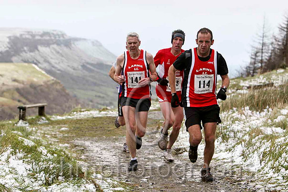 Bernard Brady - Larne AC - 13th Overall in 37.15 , 2nd M45 , Jonathan Demsey - Sperin Harriers - 17th overall in 37.59 , 2nd MV40  & Ryan Maxwell - Larne AC - 8th in 36.56 - FT8E8093-e