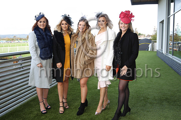 Reah Magee, Zara Price , Tori Dixon, Ashleen Heany and Tori Mills on a day out at the races at Down Royal