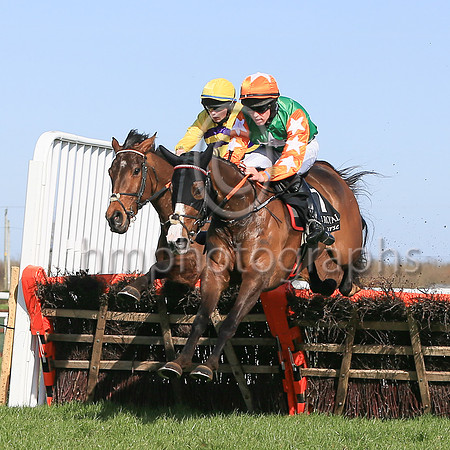 01st No Thanks   and D P Maxwell ( 7 , green, white star ) Trainer - M J Smith , Owner - Rory Doyle