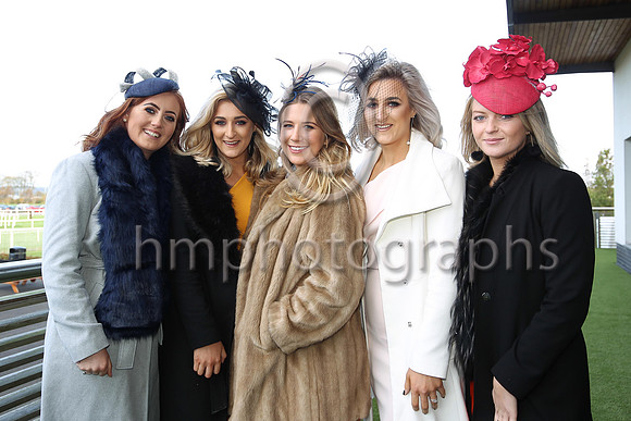 Reah Magee, Zara Price , Tori Dixon, Ashleen Heany and Tori Mills on a day out at the races at Down Royal