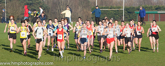 The start of the 2007 Senior Women's Northern Ireland Cross Country Race at University of Ulster Coleraine, Northern Ireland