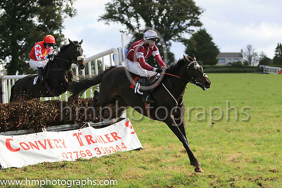 02nd STORM IN DECEMBER and R O'Harding ( 10 ,maroon, white sleeves ) Trainer: John Joseph Hanlon,, Owner : Syndicate Forever Never