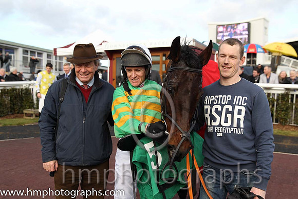 Race 3 1st - Jumptoconclusions (IRE) (5 ) Jockey: B J Geraghty - Trainer: E J O'Grady - green and orange hoops