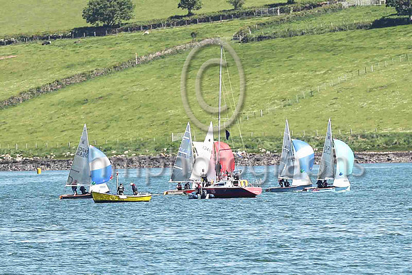 18th, Silver, 14171, Robbie Richardson & Colin Watson, East Down Yacht club - 18, (21) , 15, 13, 16, 14 - Total = 97, Nett = 76 - 13th in race 4, race 1 of day 2 - blue spinnaker, white band, 2nd from