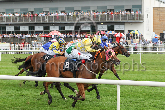 01st Fine Distraction (8 , white, yellow diamonds ) Jockey: C T Keane , Trainer: Liam McAteer