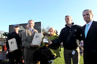 Mr Colm A Murphy wining trainer , Mrs Ruth Paterson, Mr Owen Paterson , Mrs Elspeth Nicholson Mr Michael O'Leary winning Owner and Mr Jim Nicholson - IMG_9673-e2