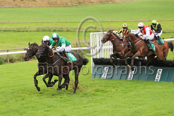 01st Insane Bolt and D N Russell ( 9 , green, green and white sleeves ) Trainer - G Elliott , Owner - McDonnell's Bar Racing Syndicate