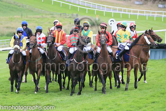 At the start for Race 6 - The Silk Plaster NI Handicap Hurdle at The Family Fun Raceday at Downpatrick Race Course on Wednesday 13th July 2022.