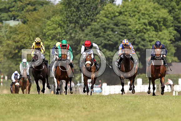 Sinntorina, Native Express , Customary Chorus , Paloma Blanca , Edallora (Green) 3rd, Stroke of Love (in centre Red Cap) Winner, Jockey P J Smullen , Dance on By 2nd Jockey C o'Donoghue & - FT8E1546-e