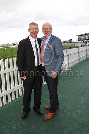 David Christie and Aaron Charles, trainer and breeder respectively of the successful Point to Pointer Maple Mons at Down Royal.