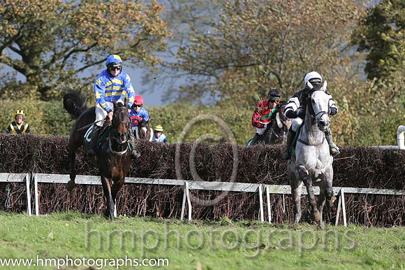 01 Hillview Lad and J J Codd - - 01st (10 ,blue, yellow chevrons ) Trainer - M O Quigley  09 PharaWayDante and R James - PU - 09th (13 ,white and black hoops ) Trainer - Jason Cairns