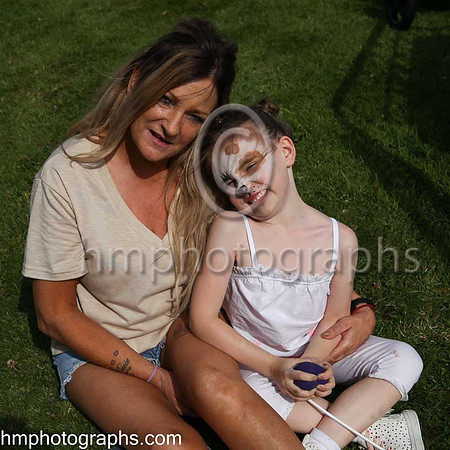 Debbie and Maire age 6 at The Family Fun Raceday at Downpatrick Race Course on Wednesday 13th July 2022.