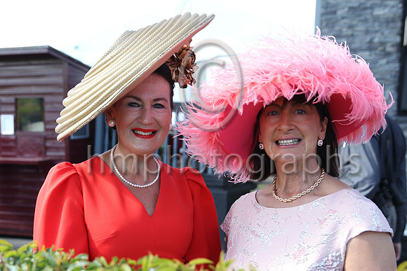 Faith Amond from County Carlow and Veronica Walsh from Navan at Downpatrick Racecourse Ladies Day on Monday