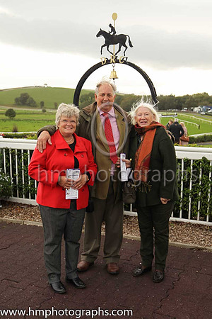 June Millar, Director of Kelso Race Course, JohnnyJeffrey, Chairman of Kelso Race Course and Ann Rutherford Kelso Race Course supporter at Downpatrick Race Course.