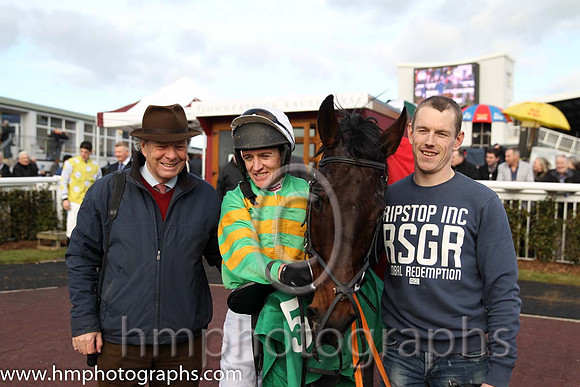 Race 3 1st - Jumptoconclusions (IRE) (5 ) Jockey: B J Geraghty - Trainer: E J O'Grady - green and orange hoops