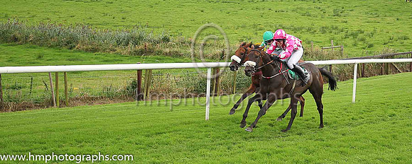 01st Fourknocks and Mr T Reilly ( 2 , pink and white diamonds ) Trainer - J C McConnell , Owner - Rockview Racing Club