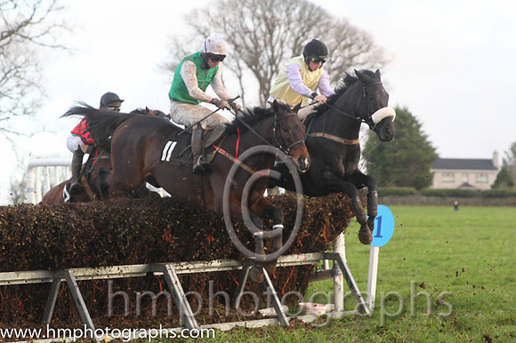 02 SarsFileds Legend and N McParlan - - 02nd (11 ,emerald green. white sleeves ) Trainer - Gary McGill  01 Mister To Mister and J J Codd - - 01st (8 ,primrose , mauve sleeves ) Trainer - Shane Gault
