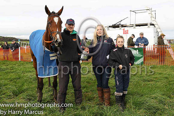 01st WEAKFIELD and A J Fox ( 18 , DARK BLUE  WHITE HOOPS; dark blue  white hooped sleeves; red cap ) Trainer: Gavin Cromwell , Owner : Racing Partnership Danestown