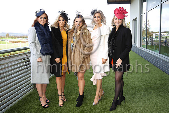 Reah Magee, Zara Price , Tori Dixon, Ashleen Heany and Tori Mills on a day out at the races at Down Royal