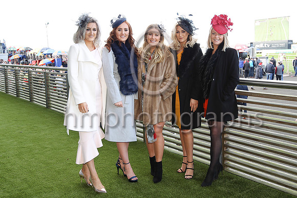 Ashleen Heany, Reah Magee, Tori Dixon, Zara Price and Tori Mills on a day out at the races at Down Royal