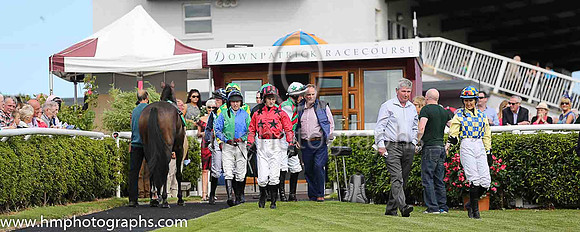 Riders enter the parade ring at Downpatrick