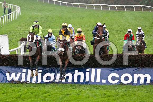 Knocklayde Euro (yellow & Black)  , PU - Jockey E J O'Connnell leads the group - FT8E5480-e2