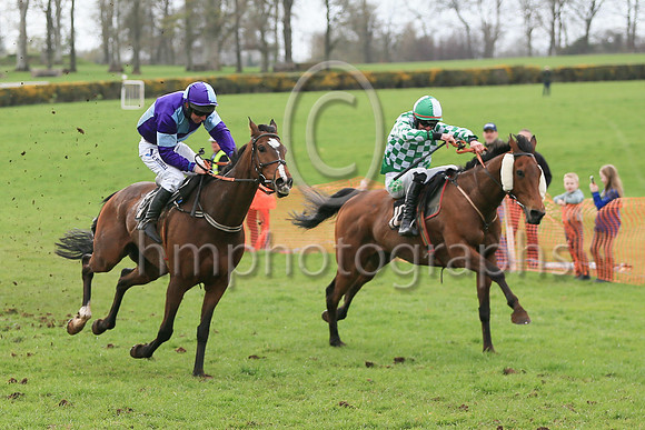 01st FAITH LOVING (FR) and N McParlan ( 7 , PURPLE  LIGHT BLUE QTD; purple sleeves,light blue armlet; purple  light blue qtd cap ) Trainer: Caroline McCaldin , Owner : Alan McCaldin