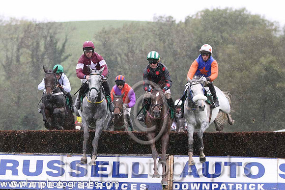 01 Ipsos Du Berlais & D N Russell - winner (3, maroon, white star) , 05 Barake Boy & J L Cullen - 5th (1, black, red spots) & 02 Ocean Bright & C D Maxwell - 2nd (9, royal blue, orange star) - FT8E904