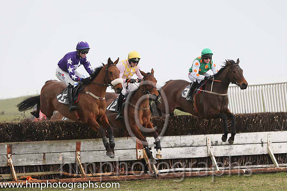 03rd Shanroe Street ( 15 )  J C Barry - Trainer: Karl Thornton - purple, white star , 06th Infantry Soldier ( 12 )  P D Collins - Trainer: Warren Ewing - yellow and pink check and 02nd A Bold Move ( 3