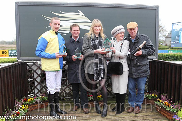 Mark Walsh, Colin Bowe - trainer, Miss Maria Kavanagh - owner, Mrs P Sloan - WKD and Harry Kavanagh