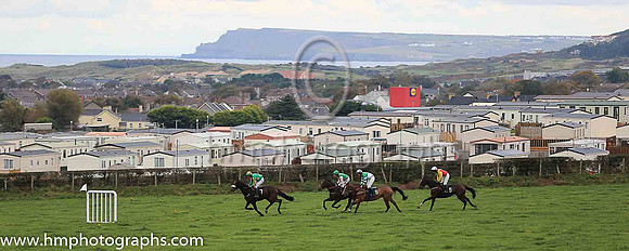 Caravans and more caravans skirt the Route Point-To-Point Steeplechase at Portrush