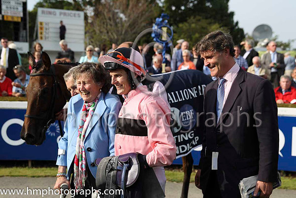 01 Toe The Line and F M Berry - - 01st (9 ,pink, black hoop ) Trainer - J E Keily