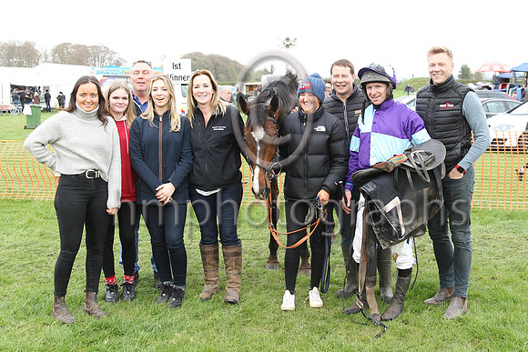 01st FAITH LOVING (FR) and N McParlan ( 7 , PURPLE  LIGHT BLUE QTD; purple sleeves,light blue armlet; purple  light blue qtd cap ) Trainer: Caroline McCaldin , Owner : Alan McCaldin