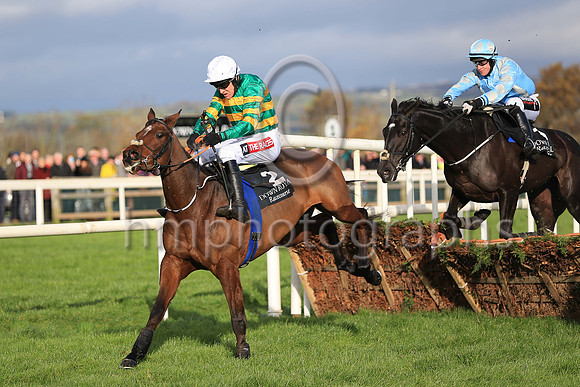 Espoir D'Allen and Barry Geraghty (2.emerald green and orange hoops) Trainer Gavin Cromwell Owner John P McManus