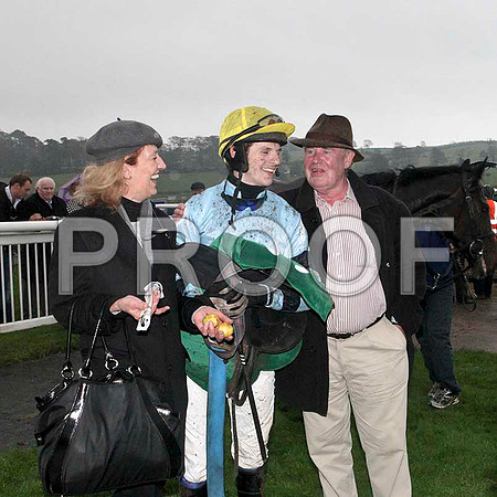 Ben Crawford,  winning jockey on Call Box and Owner Corinne and Seamus McAlister - IMG_9603-e2
