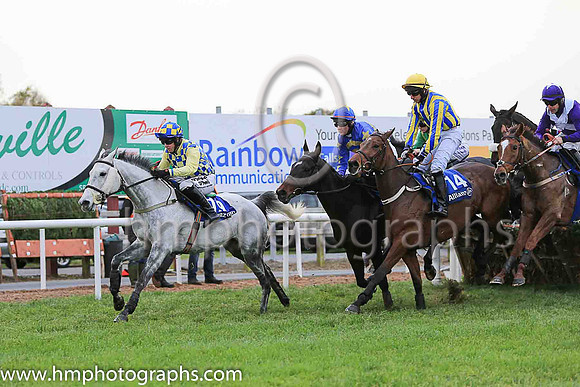 PU Nevada Rose and M A Enright ( 19 , blue, yellow check ) Trainer - H Smyth , Owner - H Smyth