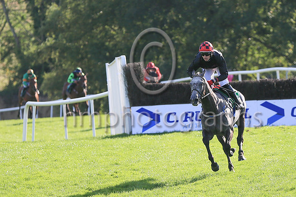 Dollar Value (2, black, black and red check cap) winners of Race 7 The DH Handicap Steeplechase.