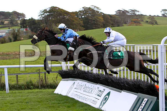 Baraka Boy leads, Jockey N J O'Shea - 4th & Karkari Winner , Jockey A P Crowe - Winner - CU2D9176-e